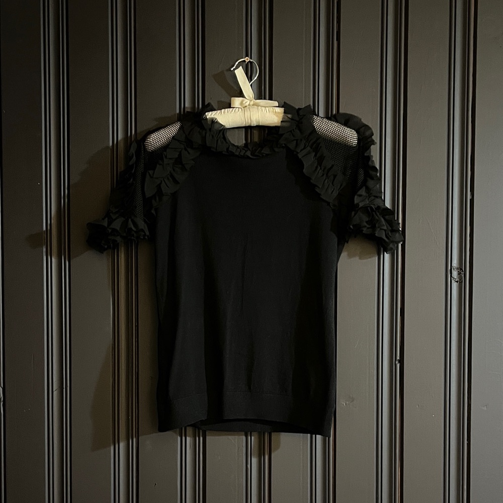 Unique Black Knit Women's Top